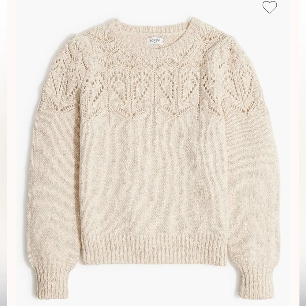 J.CREW Pointelle Crewneck Sweater Size Large